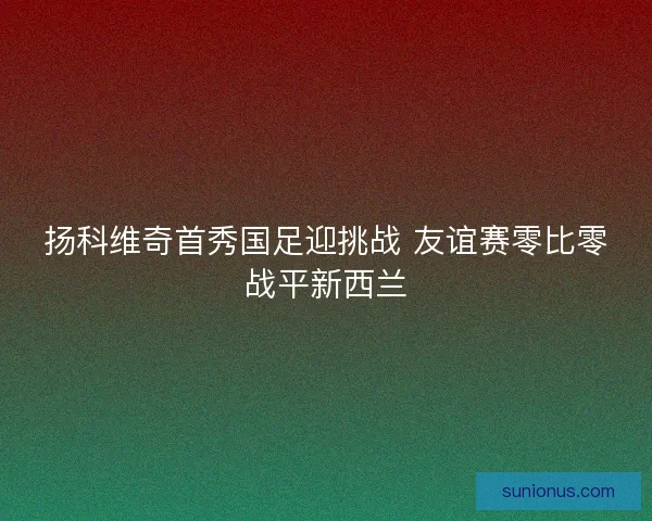 扬科维奇首秀国足迎挑战 友谊赛零比零战平新西兰